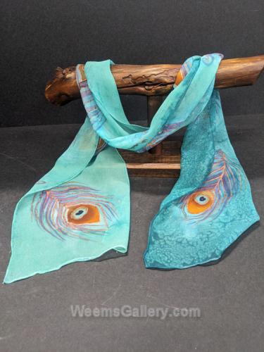 Peacock Feather Scarf by Claudia Fluegge